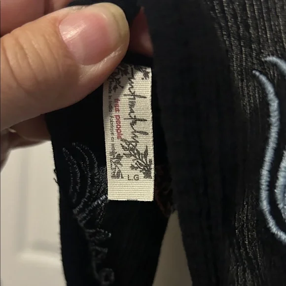 Free People Black Mini Dress with Floral Embroidery - Picture 8 of 9